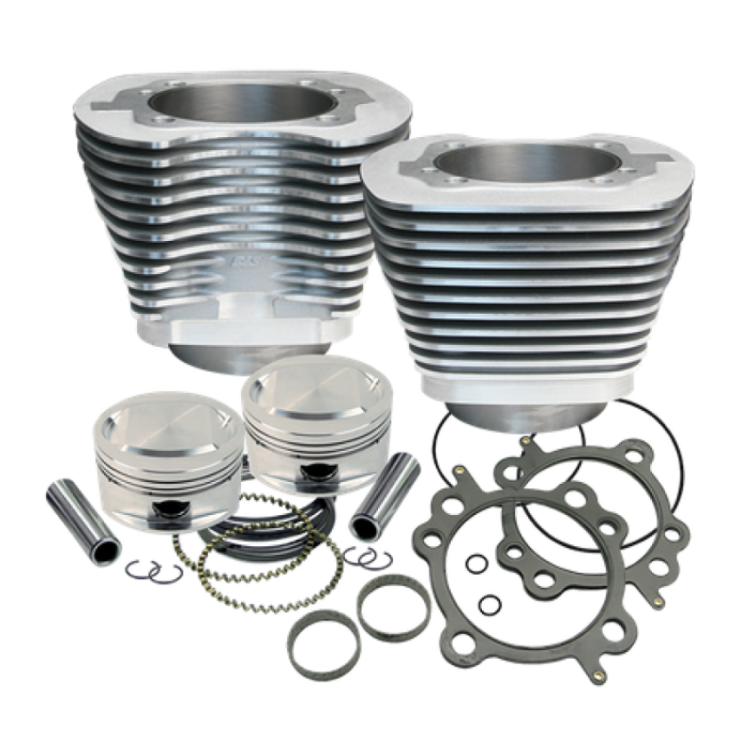 S&S Cycle 910-0200 1999+ BT Replacement 3-7/8in Bore Cylinder & Piston Kit For S&S 95in Big Bore Kit - Silver