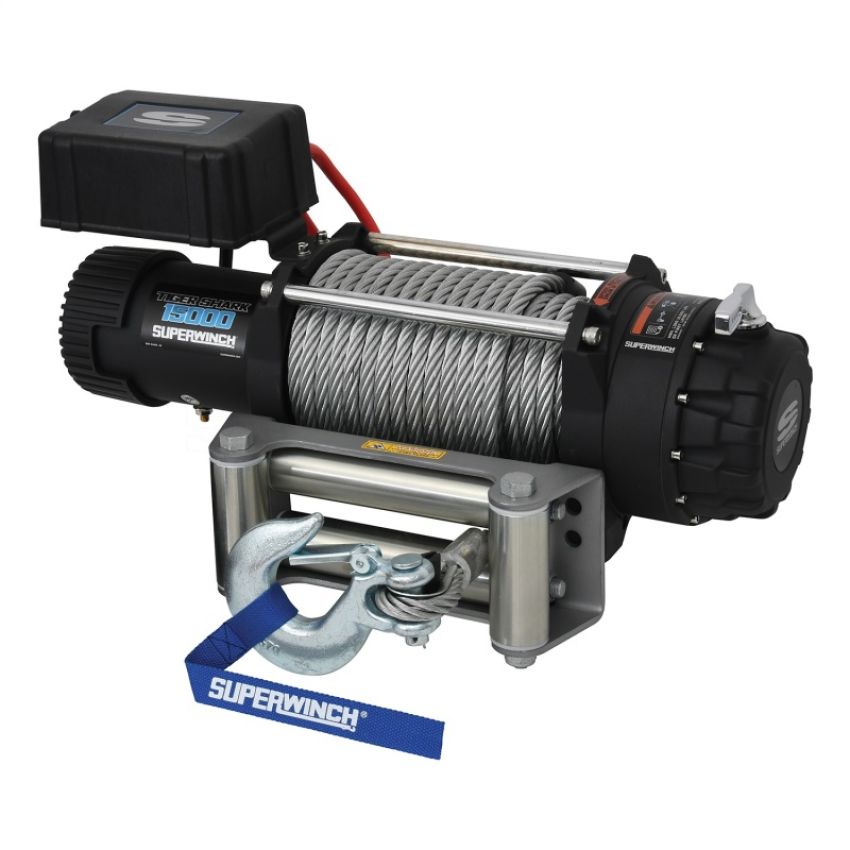 Superwinch 1515000 15000 LBS 12V DC 7/16in x 82ft Wire Rope Tiger Shark 11500 Winch