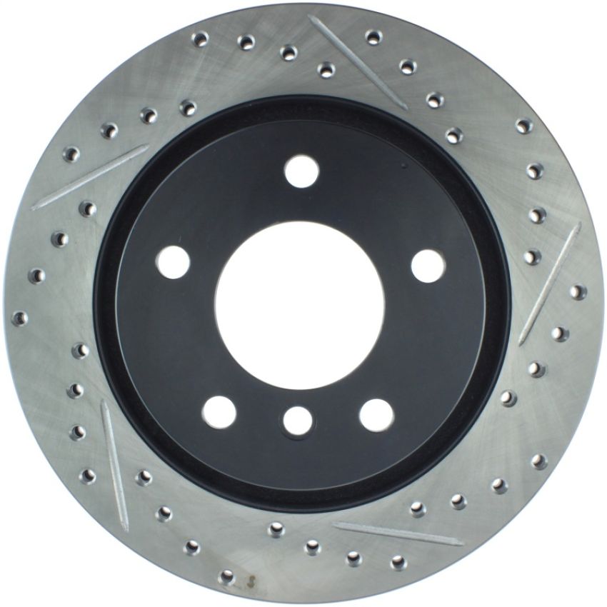 Stoptech 127.34049L Power Slot 00 BMW 323 / 01-07 325 / 99-00 328 Series Rear Left Drilled & Slotted Rotor