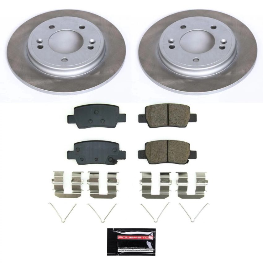 PowerStop SC9106 Semi-Coated Rotor and Low-Dust Ceramic Brake Pad Kit