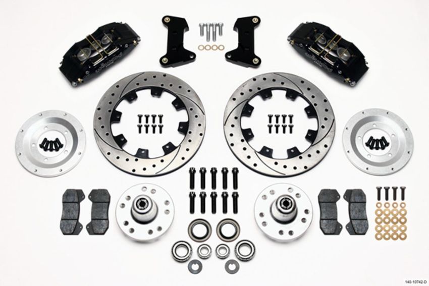 Wilwood 140-10742-D Dynapro 6 Front Hub Kit 12.19in Drilled 74-80 Pinto/Mustang II Disc Spindle only