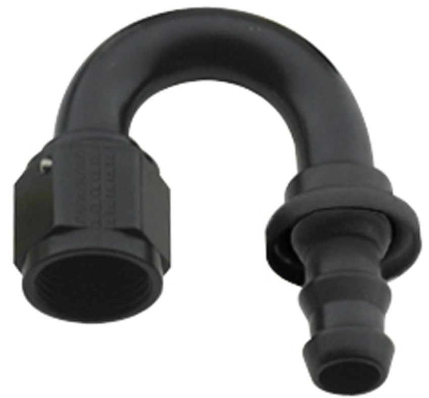 FRAGOLA FRG218012-BL Hose Fitting #12 180 Deg Push Lock Black