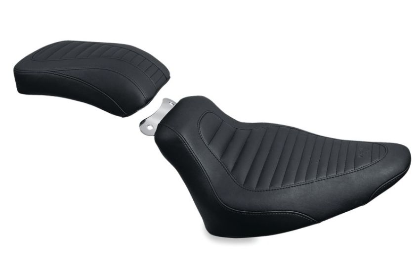 Mustang Motorcycle 76737 Mustang 00-15 Harley Softail Standard Rear Tire Tripper Passenger Seat - Black