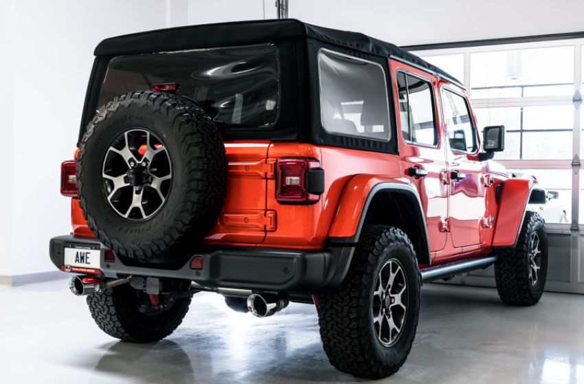 AWE Tuning 3015-32001 2018+ Jeep Wrangler JL/JLU Tread Edition Axle-Back Dual Exhaust - Chrome Silver Tips
