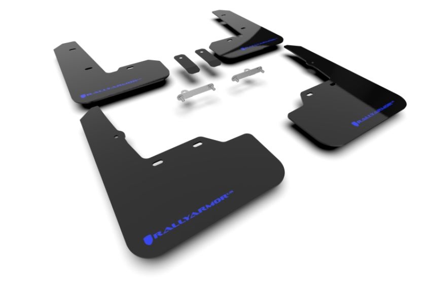 Rally Armor MF92-UR-BLK/BL Black Mud Flap/Blue Logo