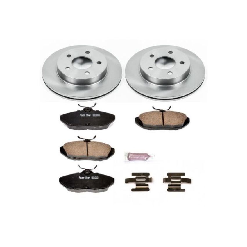 PowerStop KOE1297 OE Stock Replacement Low-Dust Ceramic Brake Pad and Rotor Kit