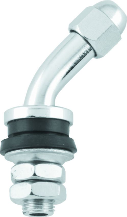 BikeMaster 151416 Valve Stem 45Deg Chrome Ea.