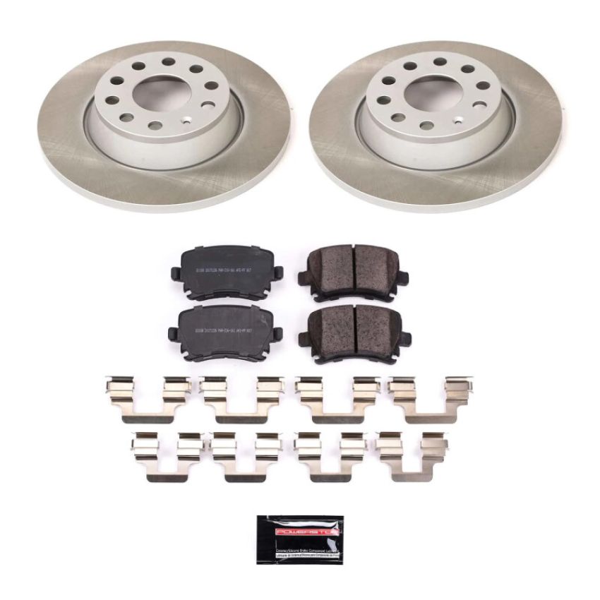 PowerStop SC2261 Semi-Coated Rotor and Low-Dust Ceramic Brake Pad Kit