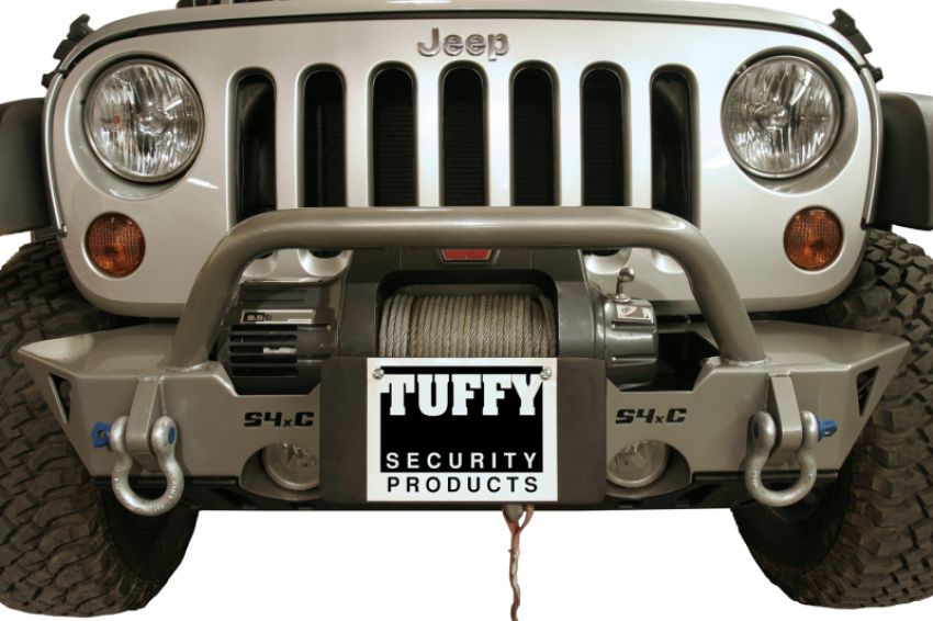 Tuffy Products 189-01 Tuffy Flip-up License Plate Holder For Winch Roller Fairlead 01Black
