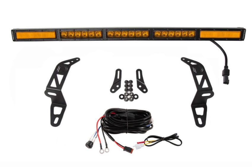 Diode Dynamics DD6082 18-21 Jeep JL Wrangler/Gladiator SS30 Bumper Bracket Kit - Amber Combo (Single)