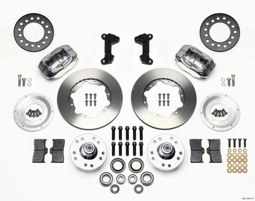 Wilwood 140-11017-P Forged Dynalite Front Kit 11.00in Polished 74-80 Pinto/Mustang II Disc Spindle only