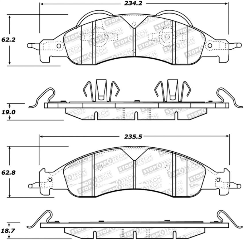 Stoptech 305.12780 Street Select Brake Pads