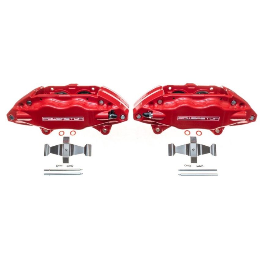 PowerStop S3698 Red Powder Coated Calipers