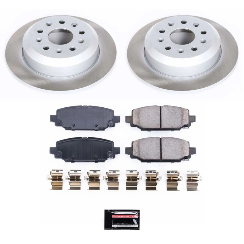 PowerStop SC7943 Semi-Coated Rotor and Low-Dust Ceramic Brake Pad Kit