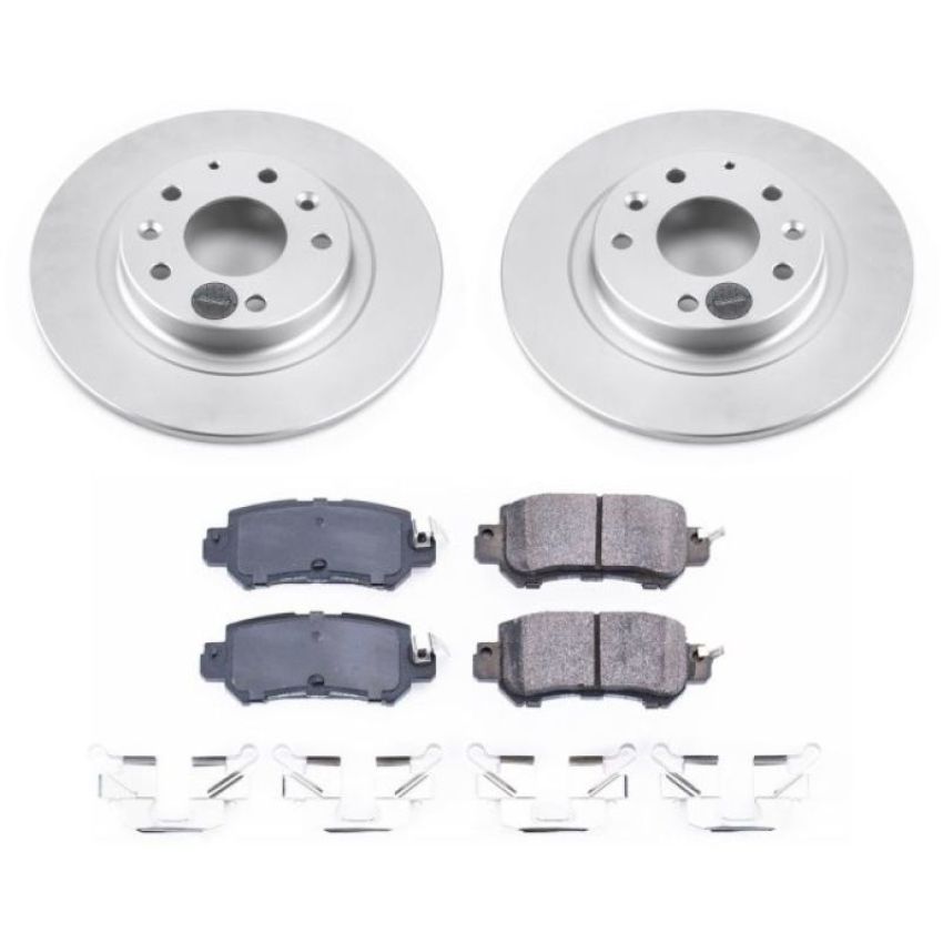 PowerStop CRK7741 Genuine Geomet Coated Rotor and Low-Dust Ceramic Brake Pad Kit