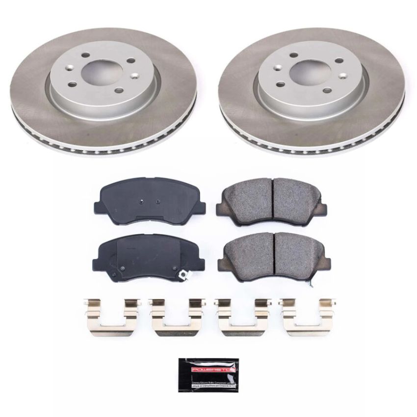 PowerStop SC6499 Semi-Coated Rotor and Low-Dust Ceramic Brake Pad Kit