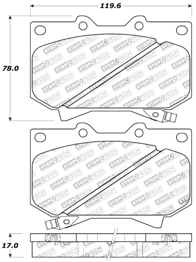 Stoptech 309.08120 Sport Brake Pads w/Shims and Hardware - Front