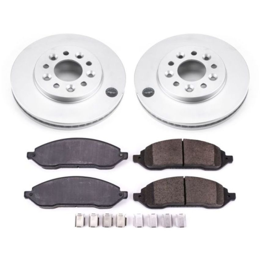 PowerStop CRK3051 Genuine Geomet Coated Rotor and Low-Dust Ceramic Brake Pad Kit