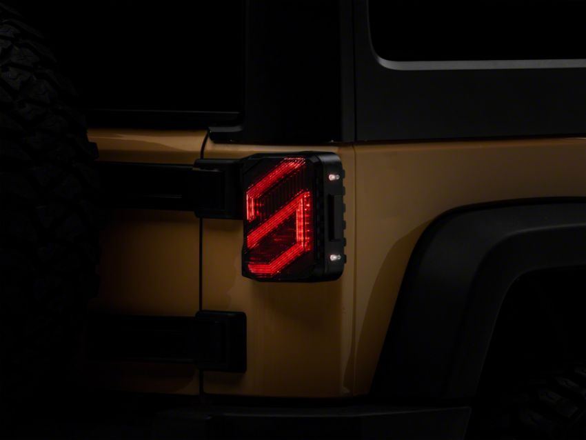 Raxiom J173718 07-18 Jeep Wrangler JK Axial Series Trident LED Tail Lights- Blk Housing (Smoked Lens)