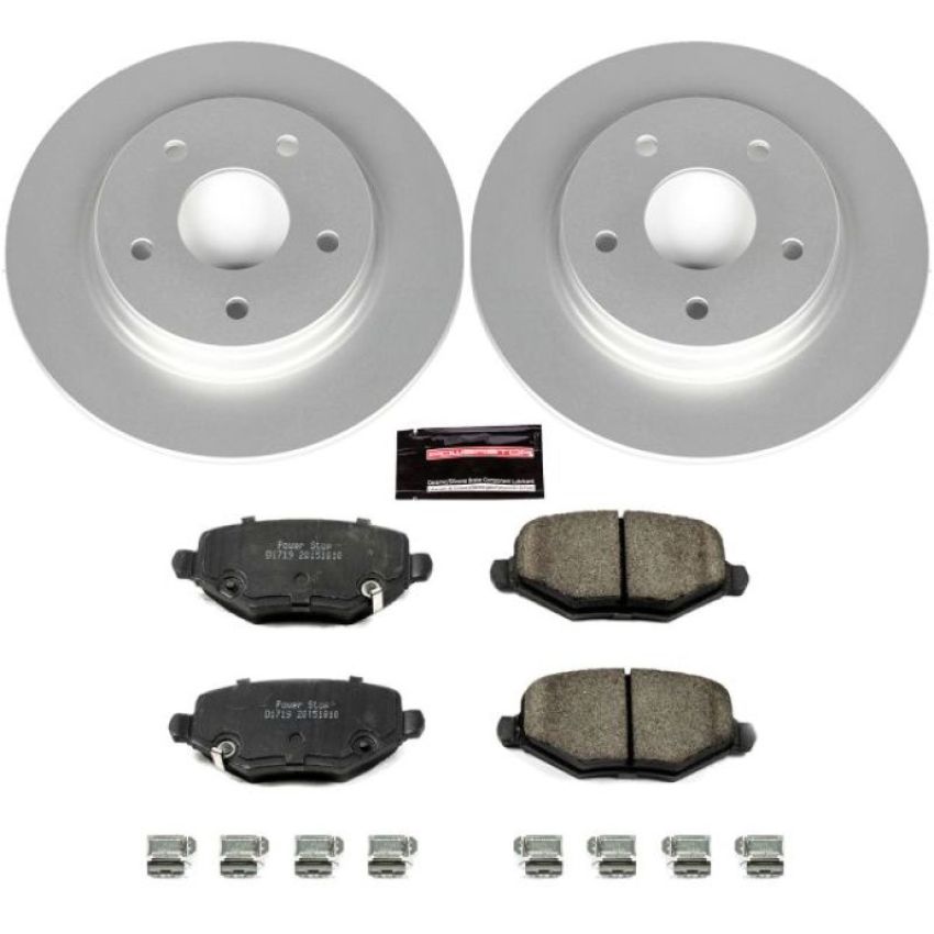 PowerStop CRK6544 Genuine Geomet Coated Rotor and Low-Dust Ceramic Brake Pad Kit