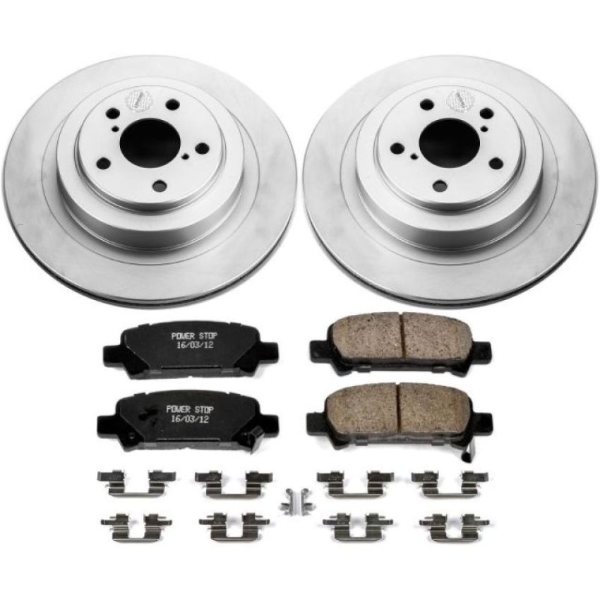 PowerStop CRK219 Genuine Geomet Coated Rotor and Low-Dust Ceramic Brake Pad Kit