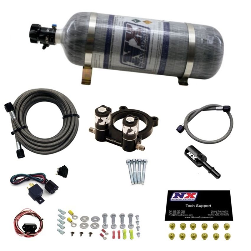 Nitrous Express 20954-12 FORD 4 CYL NITROUS PLATE SYSTEM-2.3L ECOBOOST W/ 12LB BOTTLE