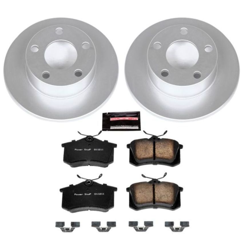 PowerStop CRK585 Genuine Geomet Coated Rotor and Carbon-Fiber Ceramic Brake Pad Kit