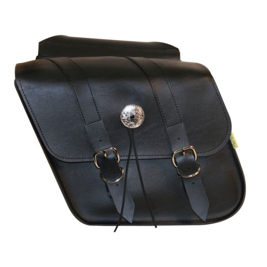 Willie & Max 58707-00 Universal Deluxe Compact Slant Saddlebags (12 in L x 9.5 in W x 5.5 in H) - Black