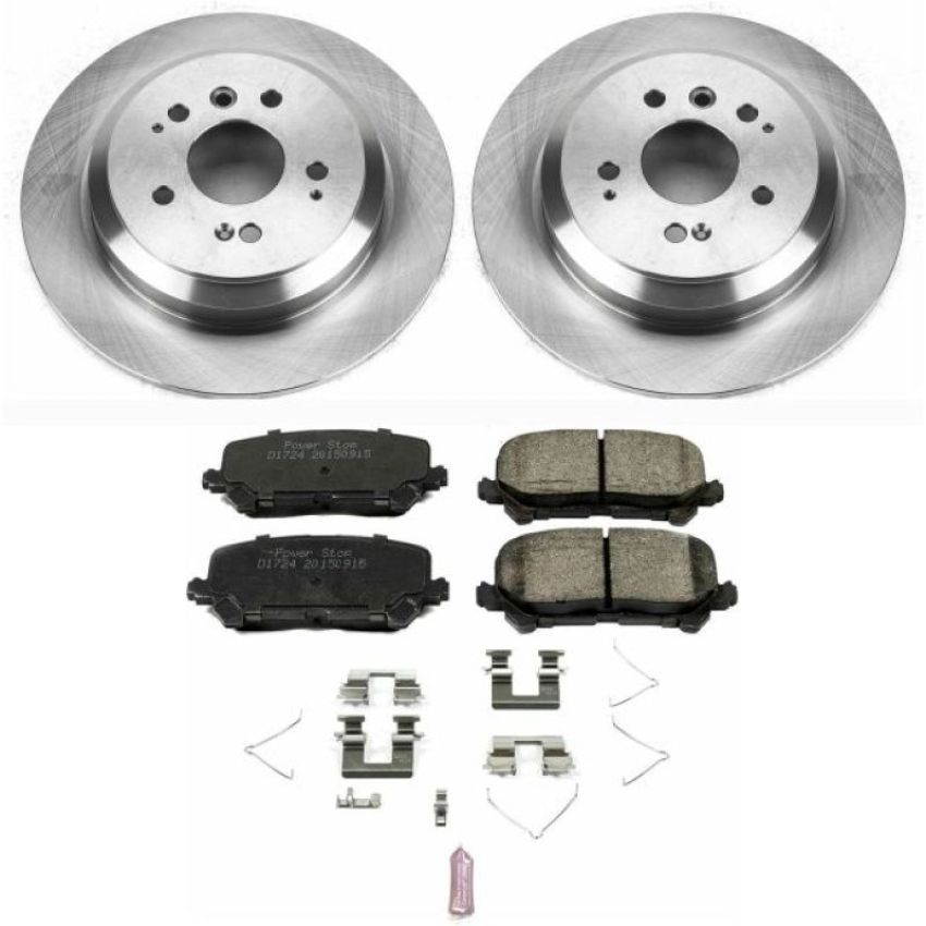 PowerStop KOE7727 OE Stock Replacement Low-Dust Ceramic Brake Pad and Rotor Kit