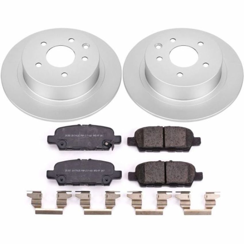 PowerStop CRK8335 Genuine Geomet Coated Rotor and Low-Dust Ceramic Brake Pad Kit