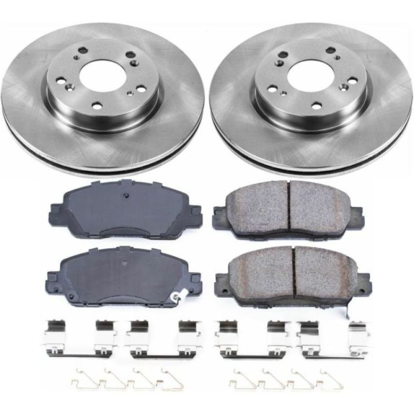 PowerStop KOE7345 OE Stock Replacement Low-Dust Ceramic Brake Pad and Rotor Kit