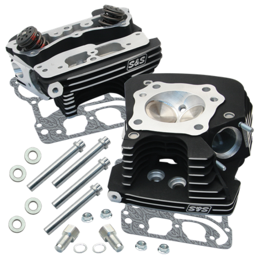 S&S Cycle 90-1106 99-05 BT Super Stock 89cc Cylinder Head Kit - Black Wrinkle