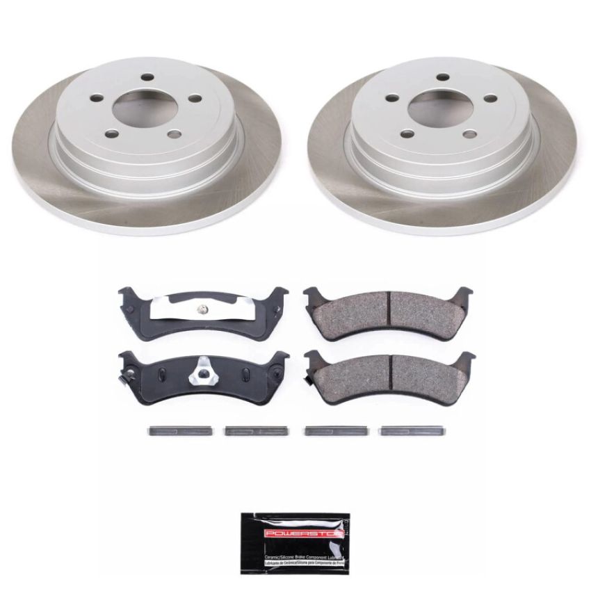 PowerStop SC5570 Semi-Coated Rotor and Low-Dust Ceramic Brake Pad Kit