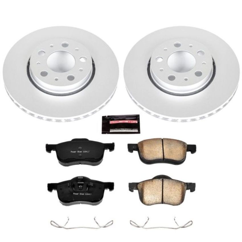 PowerStop CRK3004 Genuine Geomet Coated Rotor and Carbon-Fiber Ceramic Brake Pad Kit