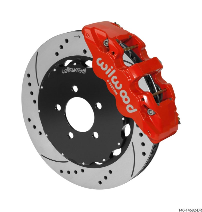 Wilwood 140-14682-DR AERO6 Front Big Brake Kit 14.00in Red 03-11 Crown Victoria