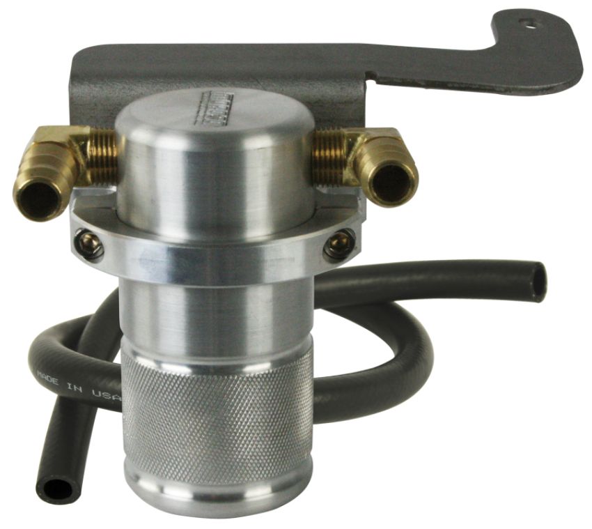 Moroso 85604 11-14 Ford Mustang GT (w/Roush Supercharger) Air/Oil Separator Catch Can - Billet Aluminum