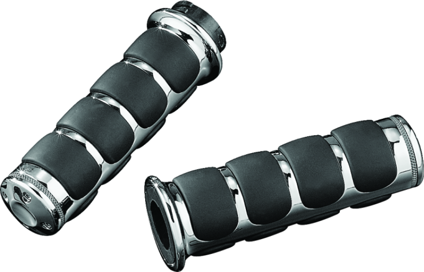 Kuryakyn 6205 Premium ISO Grips Without Throttle Boss Dual Cable Chrome