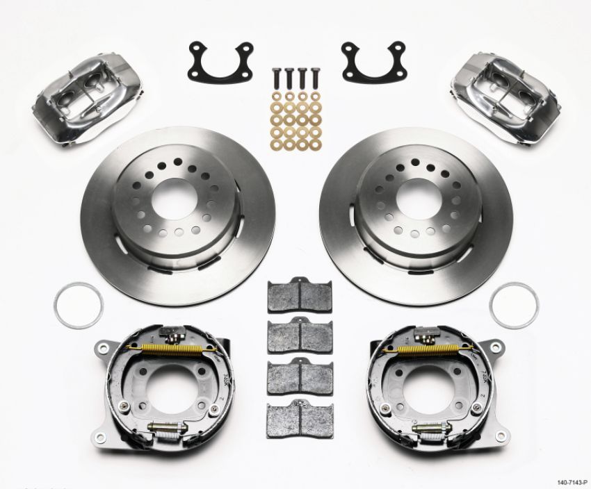 Wilwood 140-7143-P Forged Dynalite P/S Park Brake Kit Polished Small Ford 2.66in Offset