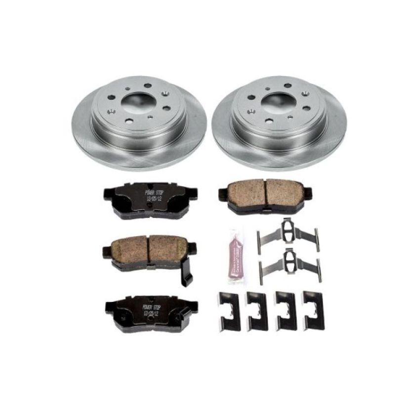 PowerStop KOE408 OE Stock Replacement Low-Dust Ceramic Brake Pad and Rotor Kit