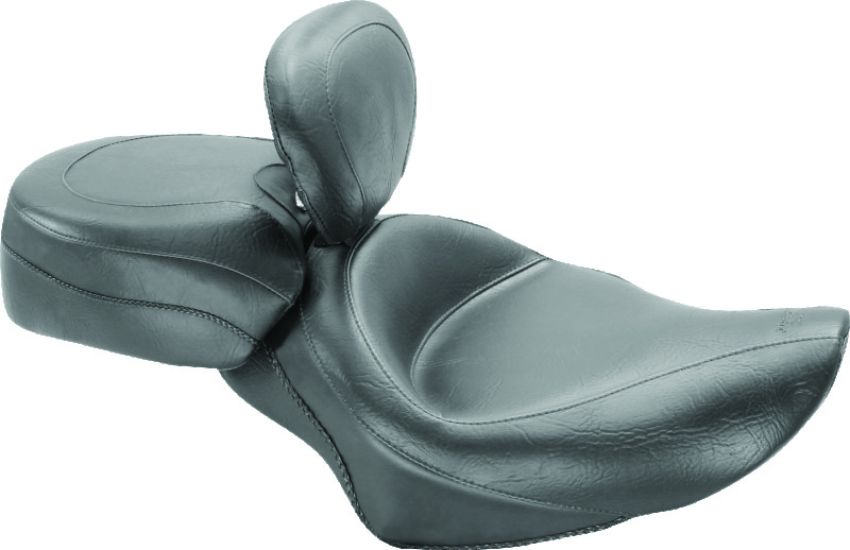 Mustang Motorcycle 79427 Mustang 04-21 Harley Sportster Wide Touring Solo Seat w/Driver Backrest - Black