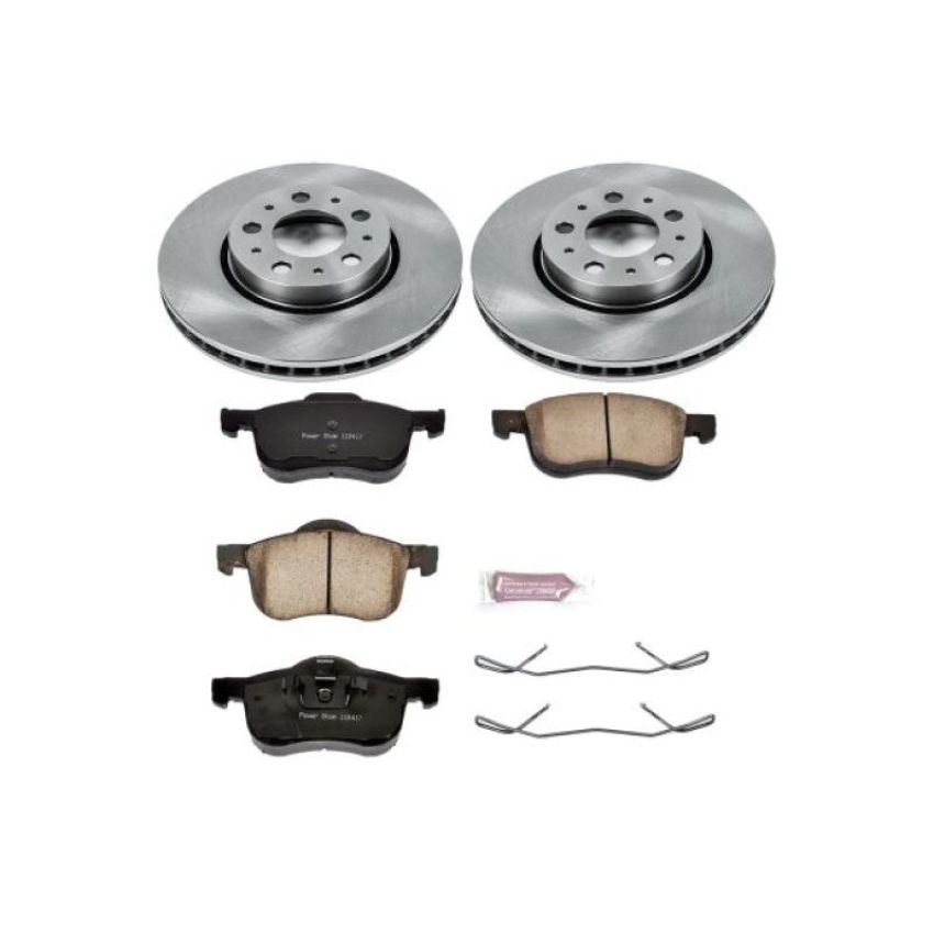 PowerStop KOE3004 OE Stock Replacement Low-Dust Ceramic Brake Pad and Rotor Kit