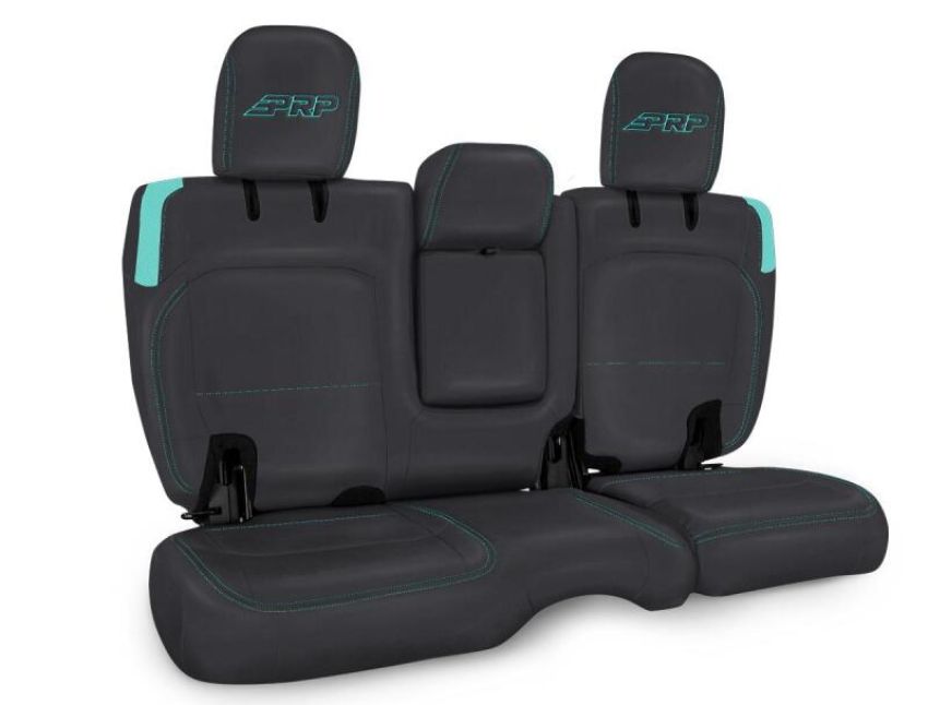 PRP Seats B044-09 PRP Jeep Wrangler JL Rear Bench CoversU - 4 door with Armrest - Black/Teal