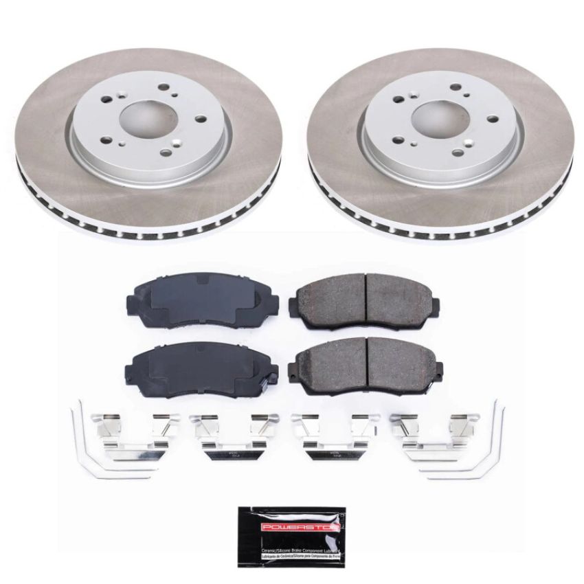 PowerStop SC5432 Semi-Coated Rotor and Low-Dust Ceramic Brake Pad Kit