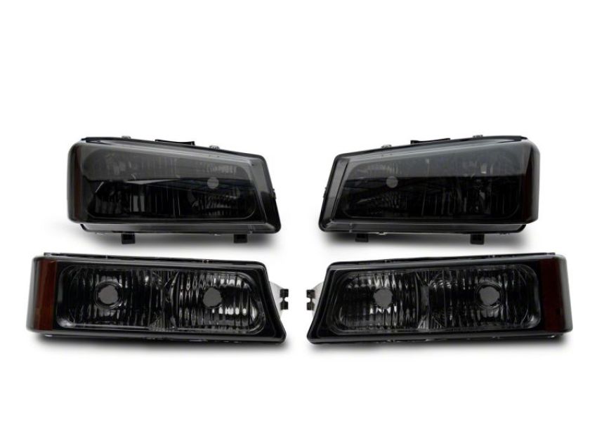 Raxiom S122321 03-06 Chevrolet Silverado 1500 Axial OEM Style Rep Headlights- Chrome Housing- Smoked Lens