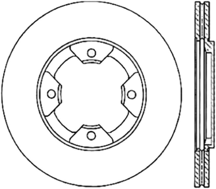 Stoptech 127.42034R Power Slot 84-85 Nissan 300ZX Slotted & Drilled Right Front Rotor