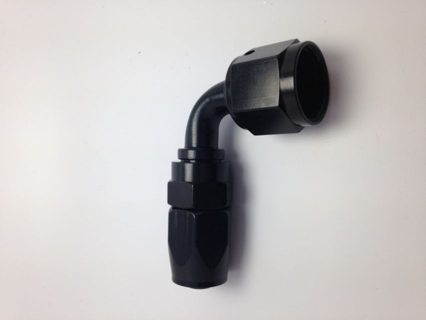 FRAGOLA FRG229009-BL Hose Fitting #10 90 Deg. to #8 Hose Black