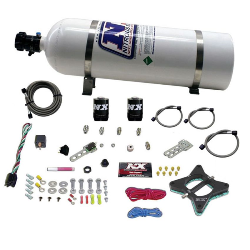 Nitrous Express 20946-15 4.6L 2 VALVE PLATE SYSTEM WITH 15LB BOTTLE