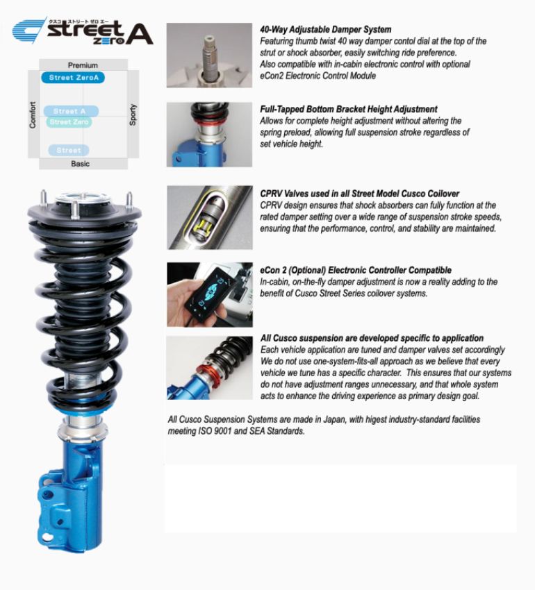 Cusco 157 61N CP Toyota Zero-A Coilover Kit ZZW30