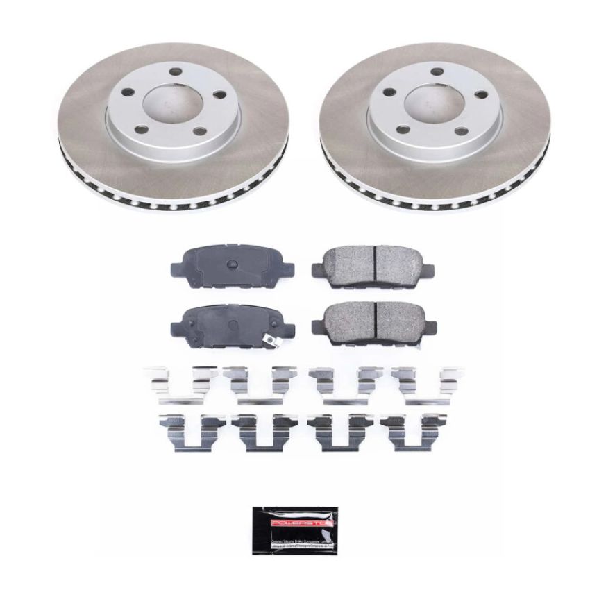 PowerStop SC179 Semi-Coated Rotor and Low-Dust Ceramic Brake Pad Kit