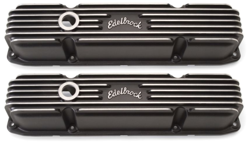 EDELBROCK EDE41923 BBM Classic Finned V/C's - Black